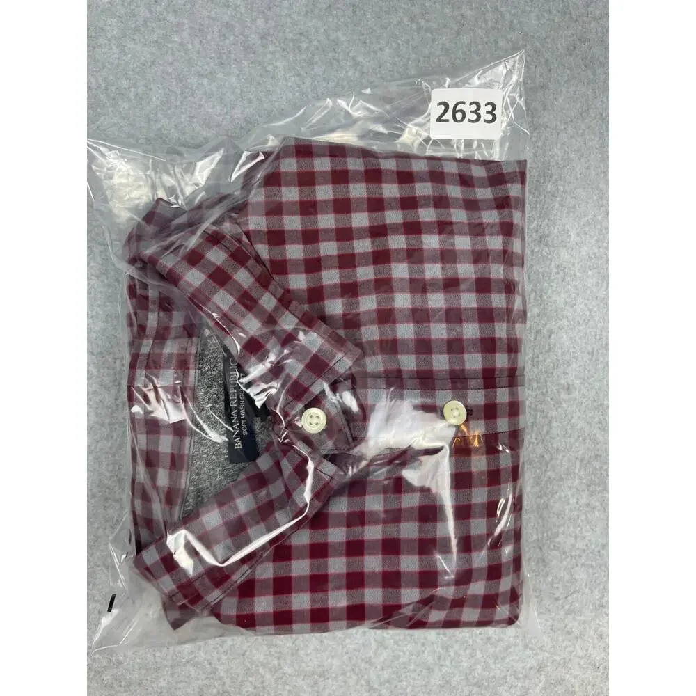 Banana Republic Search Men's‎ L Red Checks Long Sleeve Button Up Preppy Business